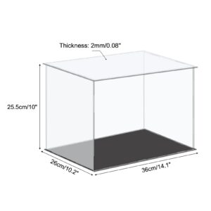 MECCANIXITY Acrylic Display Case Plastic Box Cube Storage Box Clear Small Assemble Dustproof Showcase 14.1x10.2x10 Inch for Collectibles Items