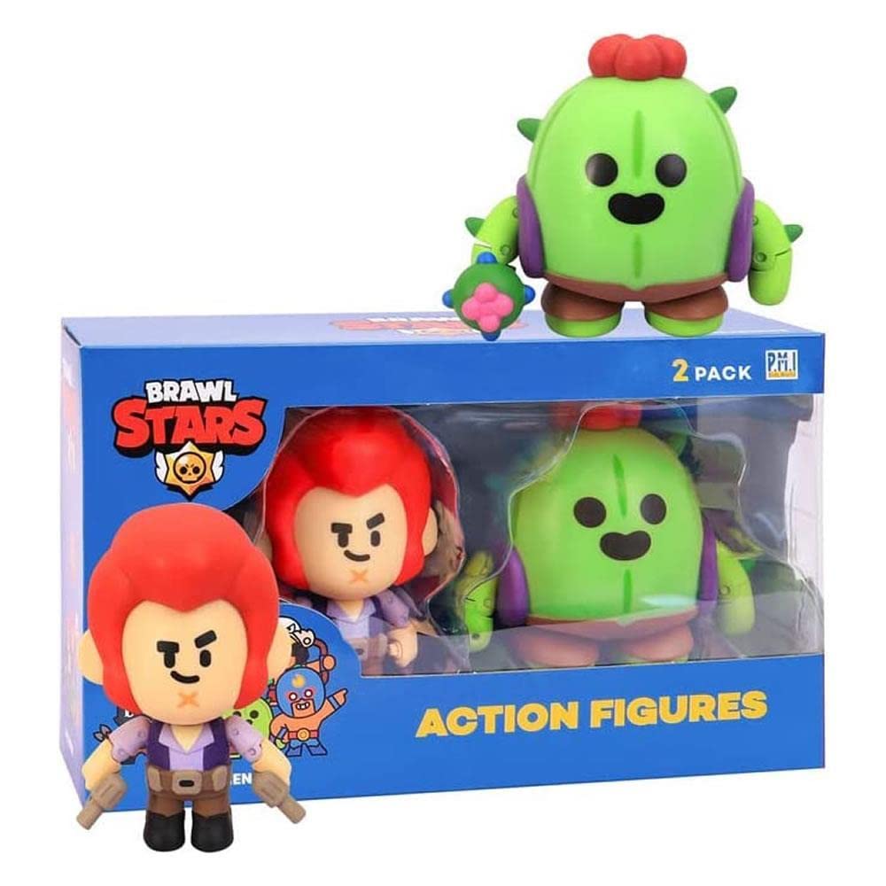 P.M.I. Brawl Stars Action Figures |Spike & Colt 4.5-Inch-Tall Collectibles | Brawl Stars Toys and Playable Mini Toys | Ofically Licensed Toys, Supercell, Gift for Video Gamer - Articulated Figure