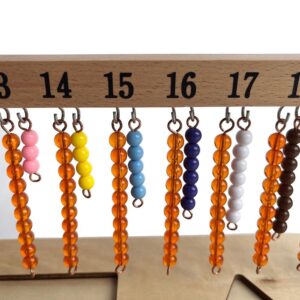 Kghios Montessori Math Toys Materials for Toddlers 1-20 Beaded Hanger Color Bead Stairs with Beads Montessori Mathematics Eductional Materials Learning Tools Preschool Toys