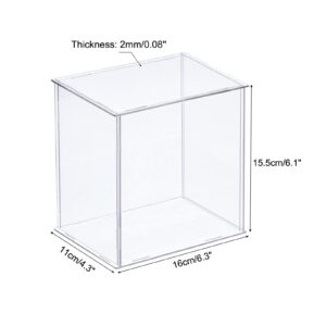 MECCANIXITY Acrylic Display Case Plastic Box Clear Assemble Dustproof Showcase 6.3x4.3x6.1 Inch for Collectibles Items