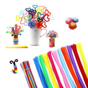 1200 Pcs Christmas Pipe Cleaners Craft Set, BetterJonny 10 Colors 200 Pcs Chenille Stems Pipe Cleaners, 200 Pcs Pom Poms & 800 Pcs Googly Eyes for Schools or kindergartens DIY Crafting Supplies