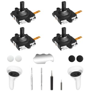 Joystick Replacement Kit for Oculus Quest 2 Controller/ Meta Quest 2 Controller, Repair Accessories for Oculus Quest 2 Controller, (Black (13-in-1))