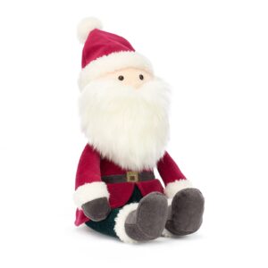 jellycat jolly santa stuffed animal, small 13.5 inches | christmas plush toy | classic children's gift