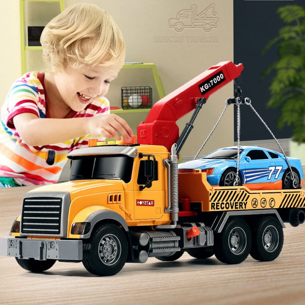 LLWEIT Rescue Tow Truck Toy Large,1/18 Boy Toy for Age 4 + Year Old,15"