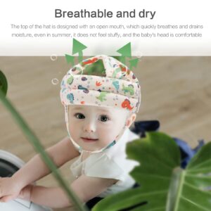 Baby Fall Protector, Baby Safety Helmet for Crawling and Walking, Baby Head Guard for Boys and Girls (Fit for 6 to 20 Months) - Red Dinasor