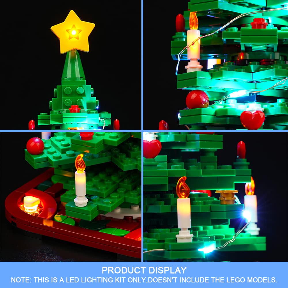 VONADO Led Light Kit Compatible with Lego Christmas Tree 40573(No Model),Decoration Lighting Kit Compatible with Lego Christmas Tree Building Toy Block (Music Version)