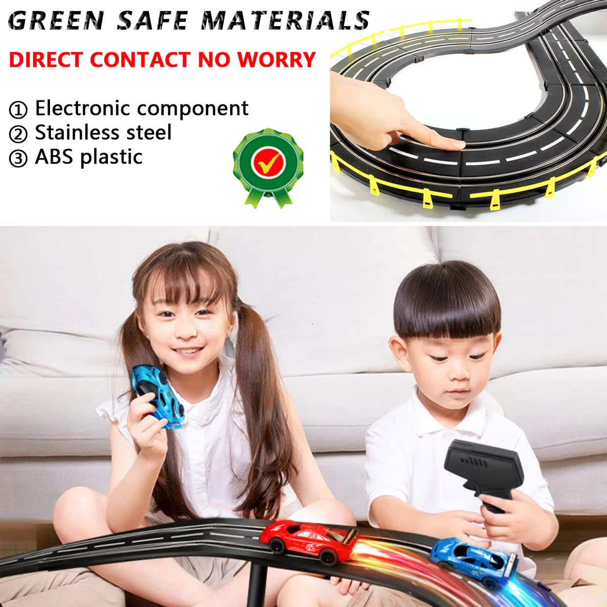 Powered Slot Car Rc Race Track Set, 14.8m Electric Racing Set with 4 Cars Super Loop Speedway Racetrack for Boy Kids Age 6 and Up Puzzle Toy Adults Decompression Gift…