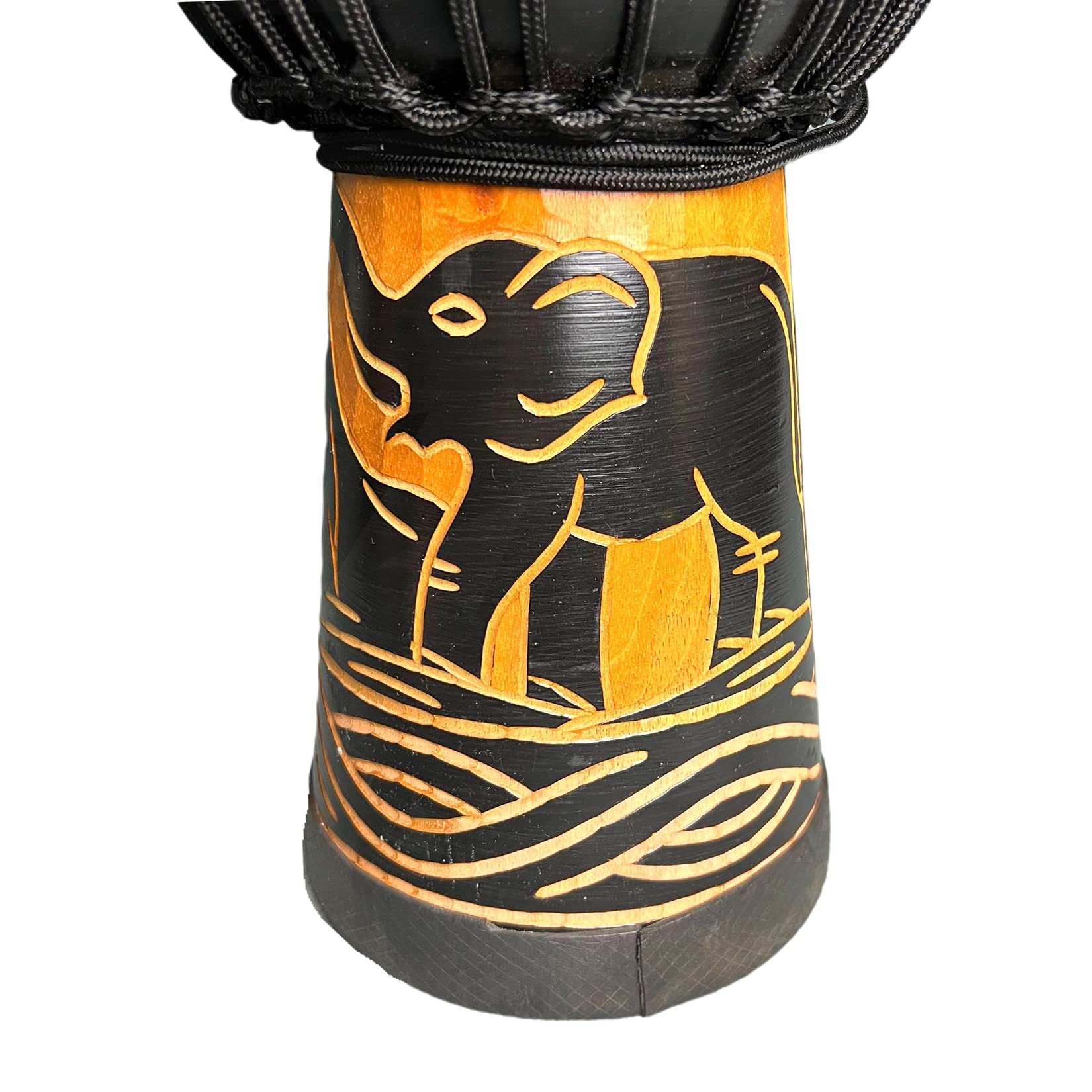 SIPSOCE Djembe Drum 8'' Hand Drum Musical Instrument African Drumk, Bongo (Black elephant)