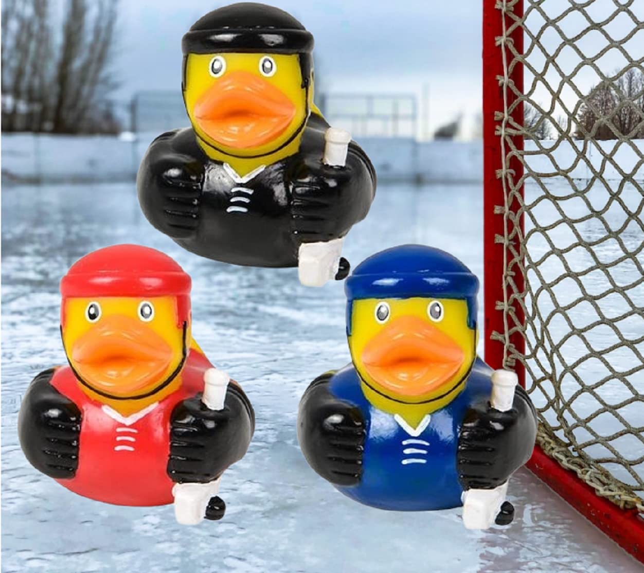 Cool Sport Themed Rubber Ducks (2") (12 Pack) Cute Duckies Bath Tub Pool Toys. (Hockey)