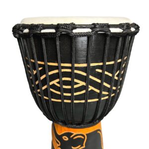 SIPSOCE Djembe Drum 8'' Hand Drum Musical Instrument African Drumk, Bongo (Black elephant)