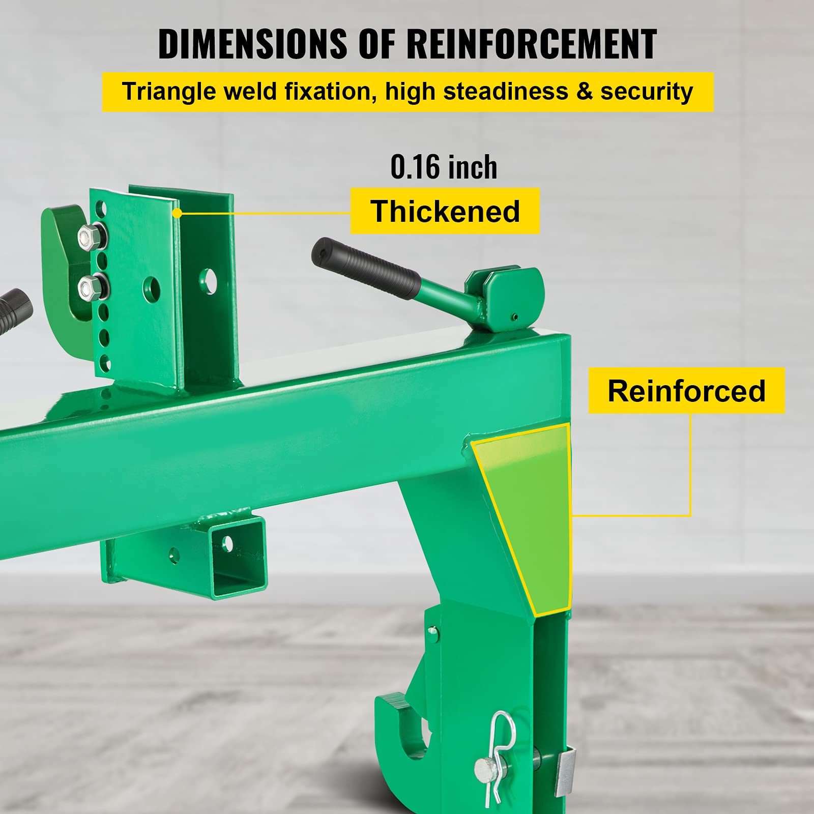 VEVOR 3-Point Quick Hitch, 3080 LBS Lifting Capacity Tractor Quick Hitch, 27.5" Between Lower Arms Attachments Quick Hitch, No Welding & 5 Level Adjustable Bolt, Adaptation to Category 1 & 2 Tractors