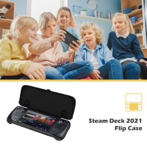 ProCase Upgraded Flip Case for Steam Deck/Steam Deck OLED with Front Cover 2023, Protective Case with Magnetically Detachable Front Shell Cover Accessories -Black