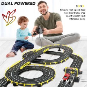 Powered Slot Car Rc Race Track Set, 14.8m Electric Racing Set with 4 Cars Super Loop Speedway Racetrack for Boy Kids Age 6 and Up Puzzle Toy Adults Decompression Gift…