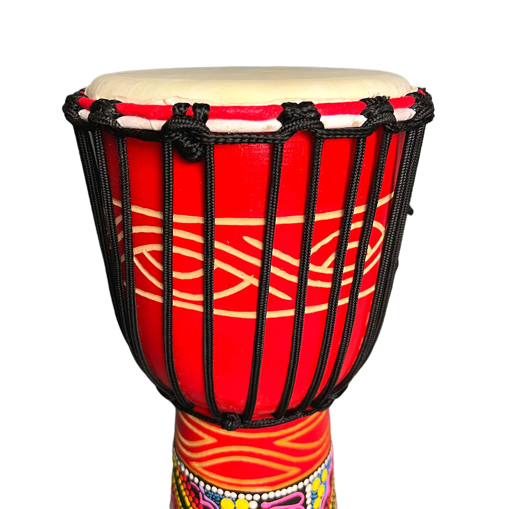 SIPSOCE Djembe Drum 8'' Hand Drum Musical Instrument African Drumk, Bongo (Red)