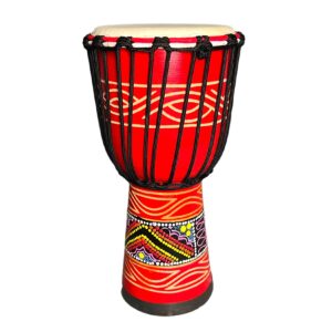 sipsoce djembe drum 8'' hand drum musical instrument african drumk, bongo (red)