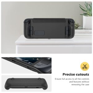 ProCase Upgraded Flip Case for Steam Deck/Steam Deck OLED with Front Cover 2023, Protective Case with Magnetically Detachable Front Shell Cover Accessories -Black