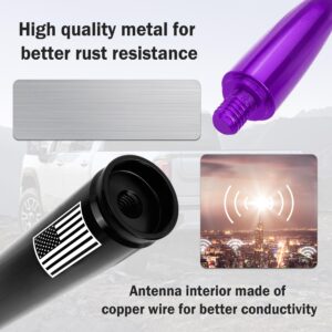 American Flag Car Bullet Antenna,Truck Exterior Decoration Accessories[New Upgrade Flag Design] AM/FM Radio Signal for Car SUV Truck Most Auto Cars Antenna Accessories(Purple)