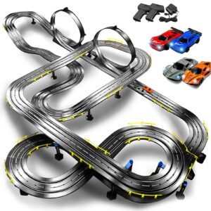 powered slot car rc race track set, 14.8m electric racing set with 4 cars super loop speedway racetrack for boy kids age 6 and up puzzle toy adults decompression gift…