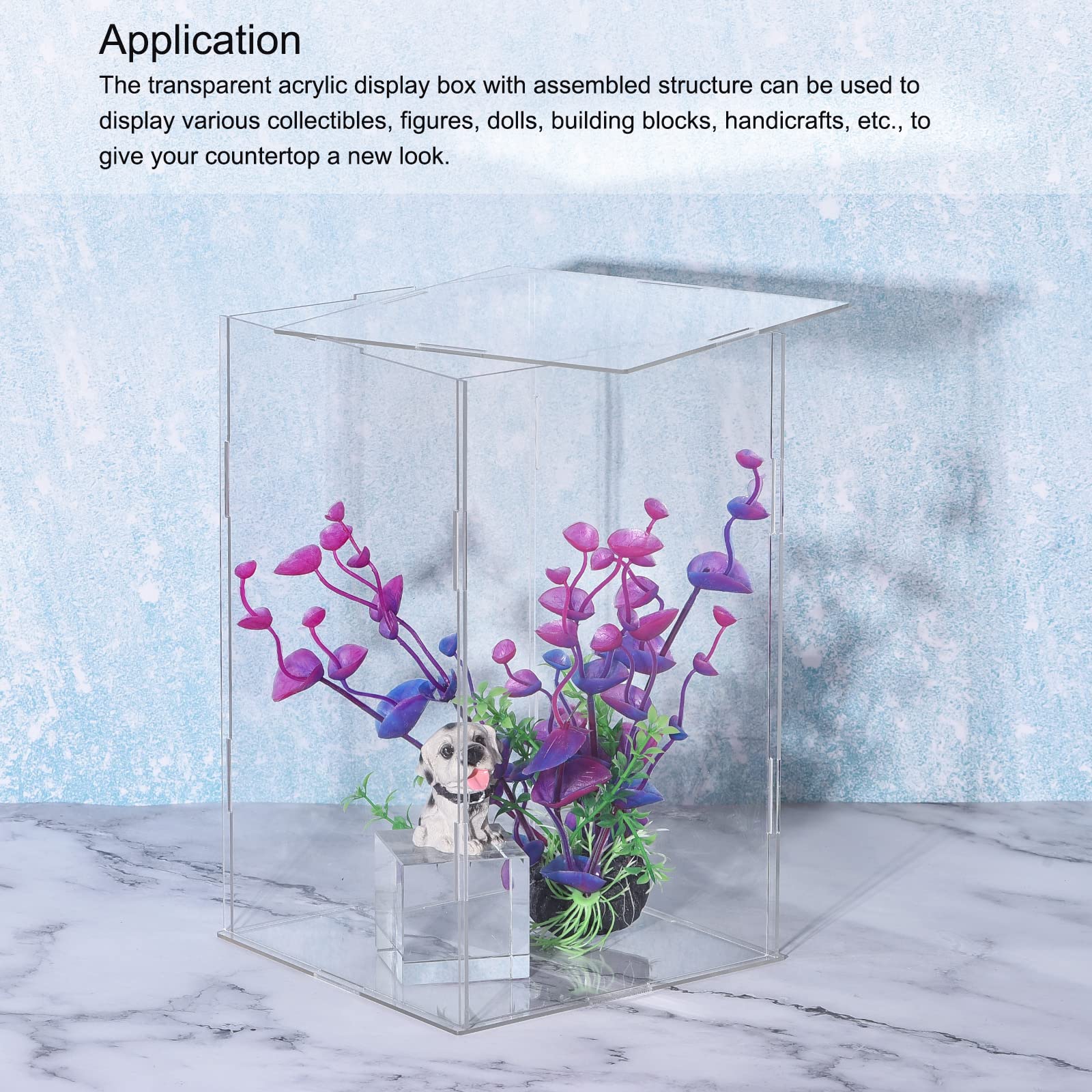 MECCANIXITY Acrylic Display Case Plastic Box Clear Assemble Dustproof Showcase 6.3x4.3x6.1 Inch for Collectibles Items