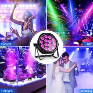 LED Par Lights Outdoor Waterproof Stage Light, 14 X15W LED RGBW 4-in-1 Uplighting DMX Control Wash Light Strobe Effect DJ Light for Christmas Church Night Club Disco Club Wedding Bar