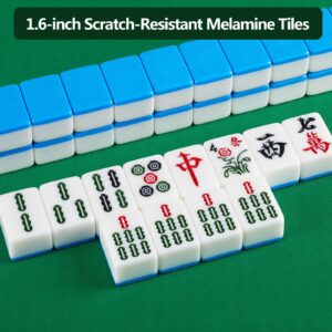 YINIUREN Large Chinese Mahjong Set 1.6-inch Mahjong Tiles Melamine Mahjong Set