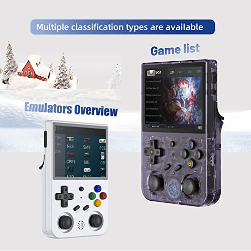 RG353V Retro Handheld Game with Dual OS Android 11 and Linux,RG353V with 64G TF Card Pre-Installed 4452 Games Supports 5G WiFi 4.2 Bluetooth Online Fighting,Streaming and HDMI