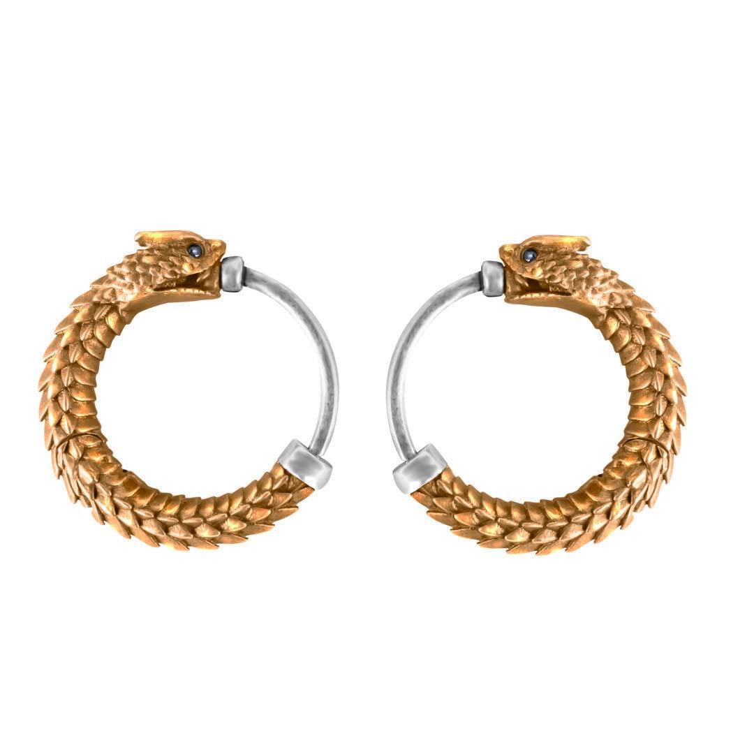 COPPERTIST.WU Ouroboros Earrings Snake Huggie Hoop Earrings Earrings for Women Men