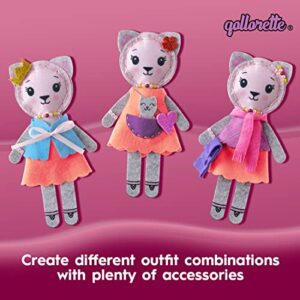 qollorette Felt Craft Kit - Make Your Own Kitty Toy and Friend - Beginner Sewing Kit for Kids, Learn to Sew & Play