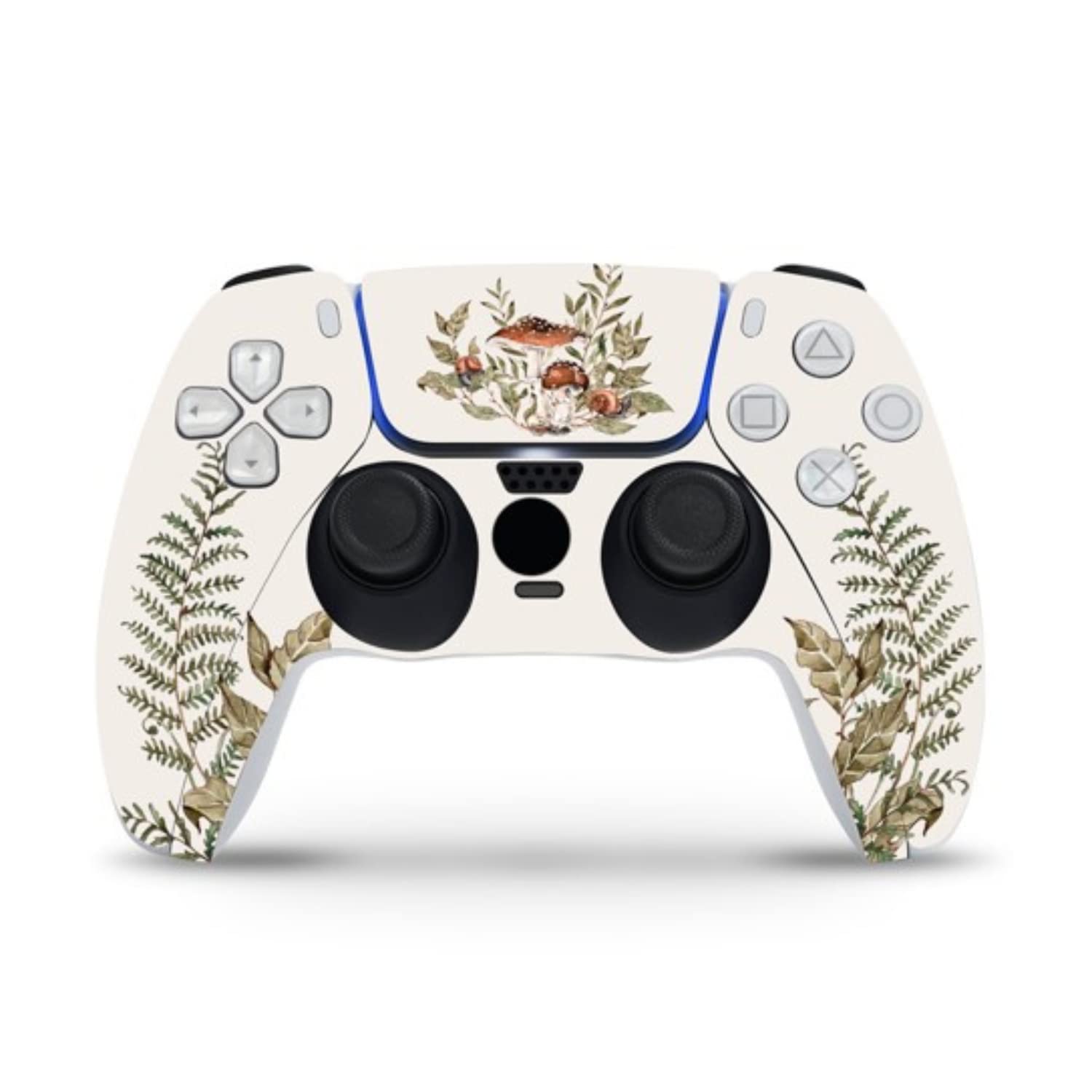 ZOOMHITSKINS Compatible with PS5 Skin, Vintage Beige Mushroom Forrest Botanic Durable, Bubble-free, W/Disk Version, Precisely Cut