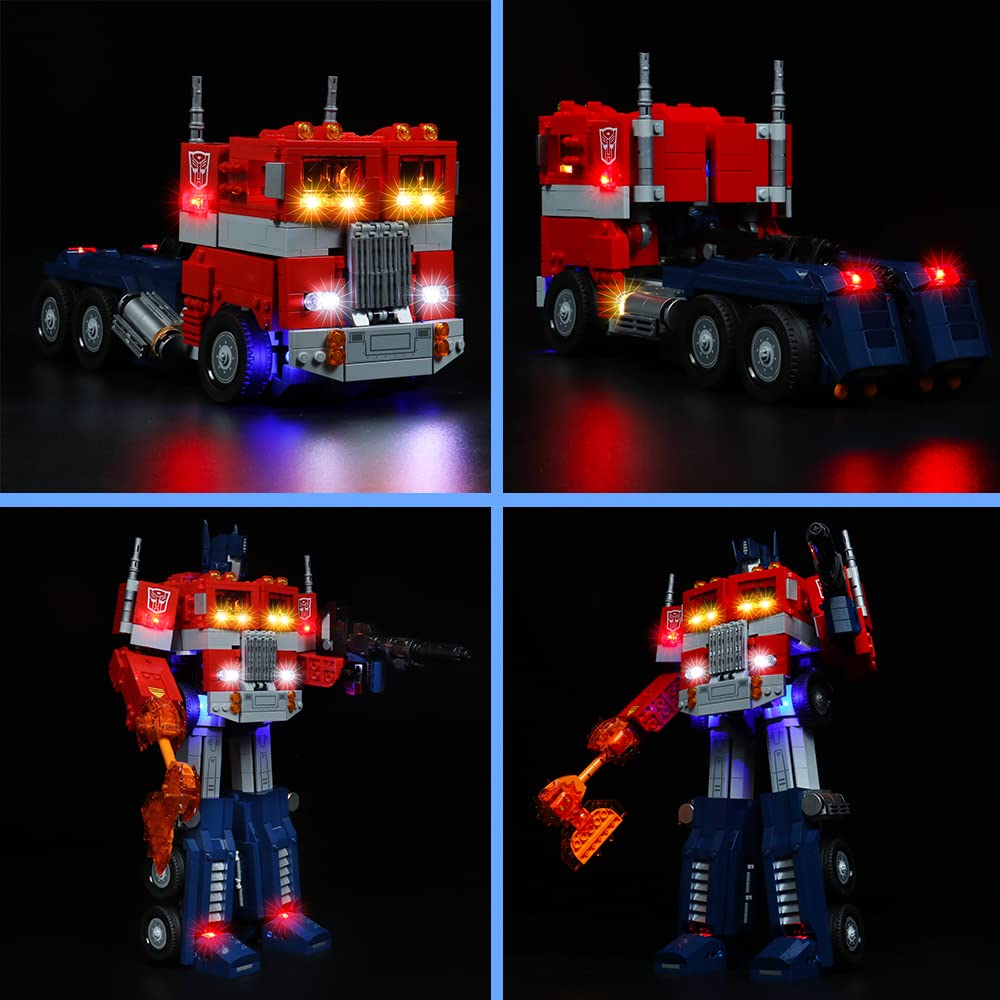 VONADO LED Light Kit Compatible with Lego Optimus Prime 10302, DIY Lighting Compatible with Lego Transformers Figure Set (NO Lego Model), Creative Decor Lego Lights (ONLY Lights)