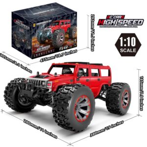 QIYHBVR 1/10 Remote Control Car 50km/h 4WD RC Car Waterproof All Terrain Off-Road Climbing Short Course Vehicle High Speed Rock Crawler Trucks for Boys Girls Kids