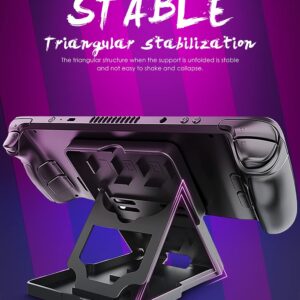 KAFIEER Portable Angle Adjustable Stand Base for Valve Steam Deck/Switch Lite, Anti-Slip Silicone Pad, Adjustable Angle Kickstand Accessories