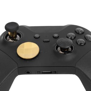 2PCS Metal D-Pad Button Replacement Kits, 4 PCS Metal Paddles, Hair Trigger Locks Replacement Parts for Xbox One Elite Controller Series 2 (Gold)