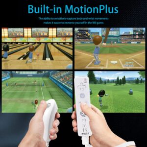 MODESLAB Motion Plus Wii Remote with Nunchuck, 2 Packs Wii Remote Controller Joystick Gamepad Replacement Compatible with Nintendo Wii Wii U