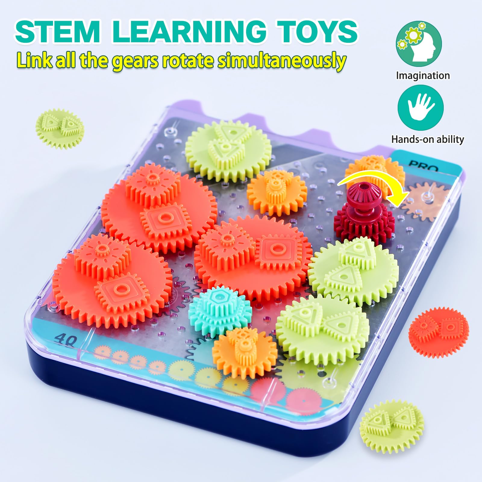 IIROMECI Gears Toys for Kids, STEM Educational Toys for Toddlers, Logical Thinking Puzzle Games, Creative Learning Toy Set for Boys and Girls, Smart Toys for Children Ages 5+