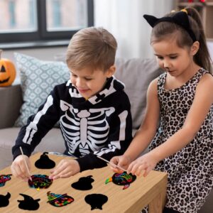 FaCraft Halloween Scratch Art for Kids 24pcs Pumpkins Cat Witch Ghost Rainbow Scratch Art Paper DIY Scratch Art Crafts for Classroom Family Halloween Thanksgiving Fall Party Games Favors