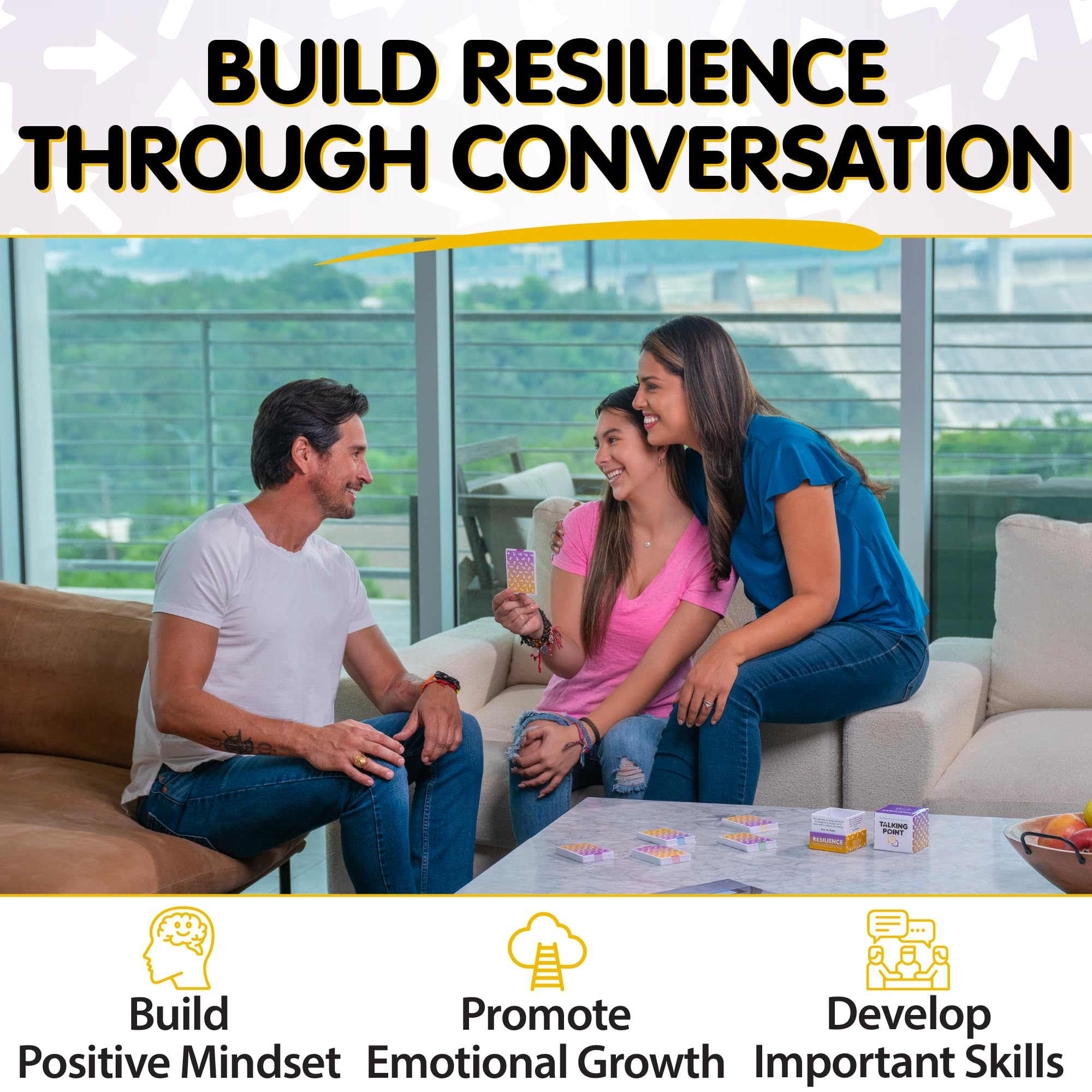 200 Resilience Conversation Starter Cards for Stronger Families - Build Trust, Safety and Connection Through Transitions or Life Changes - Deeper Discussion Parents Children's Therapy Icebreaker Game