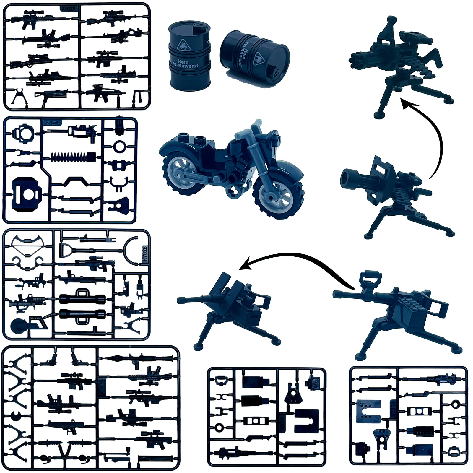 Taken All Weapons Guns Pack Military Toy Modern Police Battle Building Blocks Set Mini Sodiers Figures kit for Boys Age 6+ Gifts,Perfect Combination with Major Brands