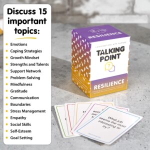 200 Resilience Conversation Starter Cards for Stronger Families - Build Trust, Safety and Connection Through Transitions or Life Changes - Deeper Discussion Parents Children's Therapy Icebreaker Game