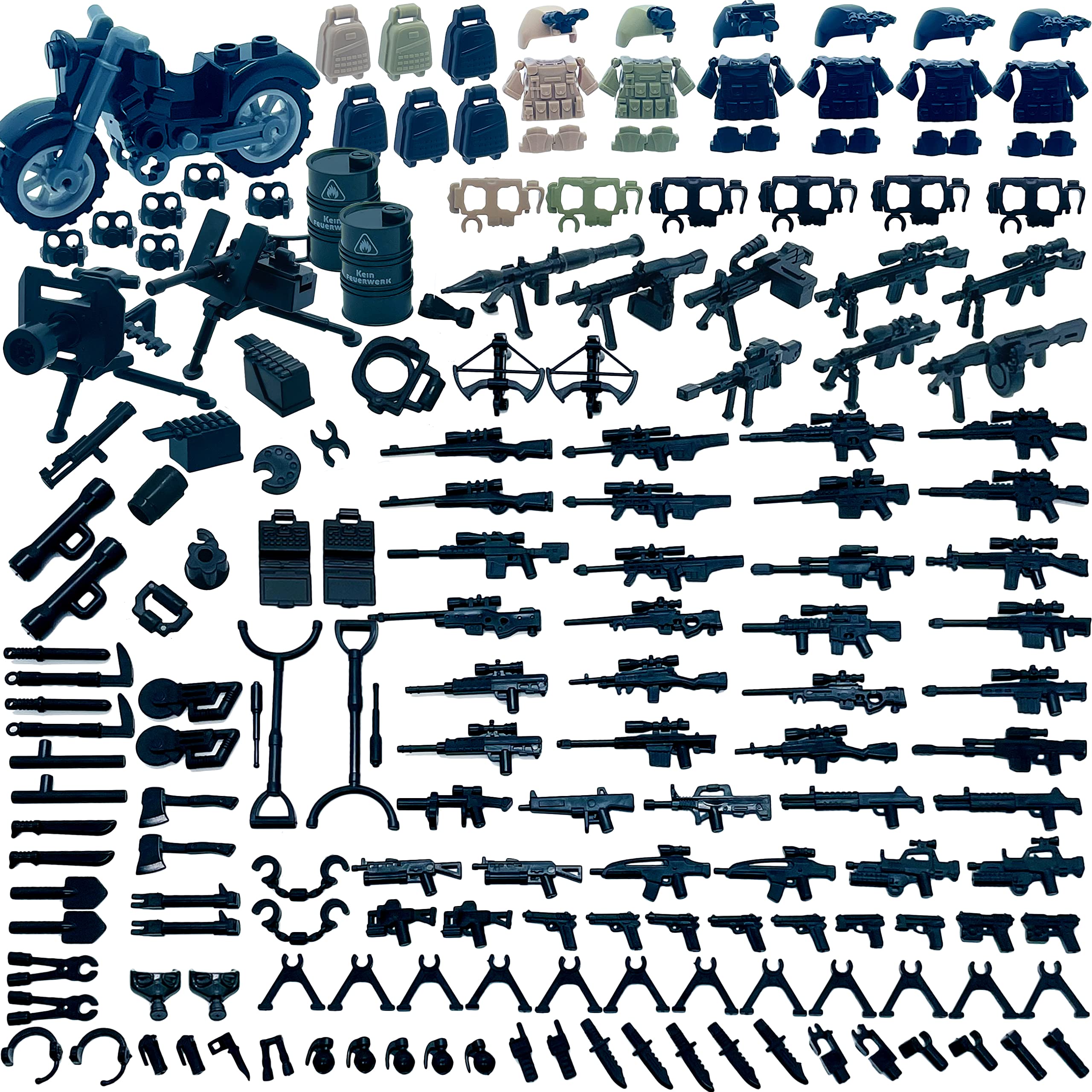 Taken All Weapons Guns Pack Military Toy Modern Police Battle Building Blocks Set Mini Sodiers Figures kit for Boys Age 6+ Gifts,Perfect Combination with Major Brands