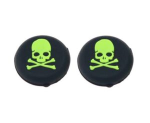 silicone skull thumb grip cap gamepad joystick cover case for sony ps3 ps4 slim pro xbox one xbox 360 controller (green)