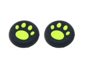 silicone thumb grip cap gamepad joystick cover case for sony ps3 ps4 slim pro xbox one 360 controller cat paw（green）