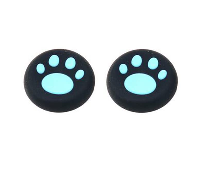 Silicone Thumb Grip Cap Gamepad Joystick Cover Case for Sony PS3 PS4 Slim Pro Xbox One 360 Controller Cat Paw（Blue）