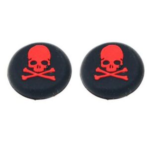 Silicone Skull Thumb Grip Cap Gamepad Joystick Cover Case for Sony PS3 PS4 Slim Pro Xbox One Xbox 360 Controller (Red)