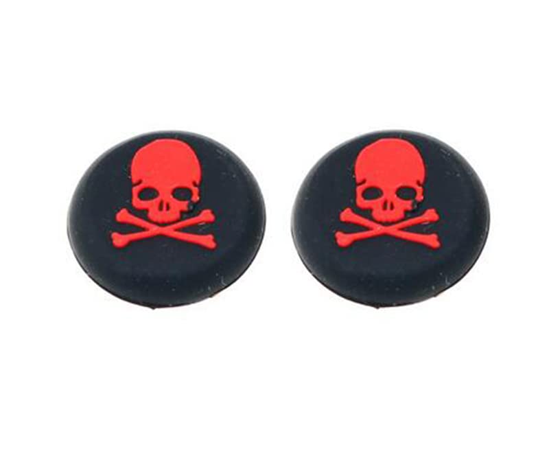 Silicone Skull Thumb Grip Cap Gamepad Joystick Cover Case for Sony PS3 PS4 Slim Pro Xbox One Xbox 360 Controller (Red)