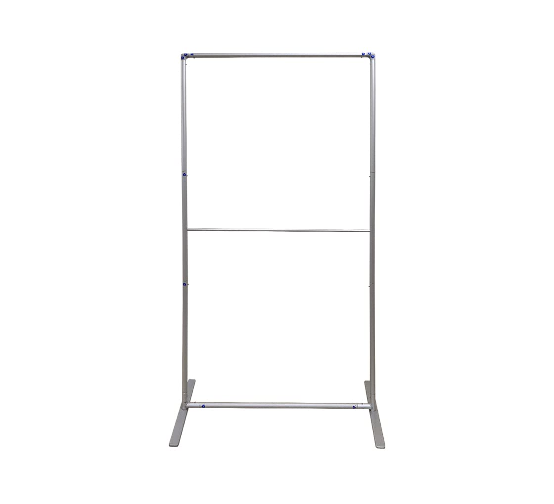 BannerBuzz EZ Extend Display Banner Stand, Hardware only, durable light weight portable easy to assemble, multi-purpose for Indoor Outdoor Advertising and Displays (4' W X 6.5' H Feet)