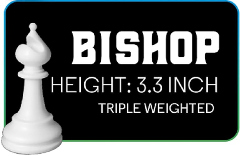 Chess Geeks 3X Triple Weighted Chess Pieces Only - Modern Style - Heavy Weighted Pieces - 32 Pieces + 2 Extra Queens - Total Weight 2.5lb - King 4" Tall