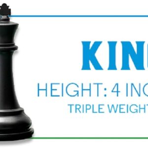 Chess Geeks 3X Triple Weighted Chess Pieces Only - Modern Style - Heavy Weighted Pieces - 32 Pieces + 2 Extra Queens - Total Weight 2.5lb - King 4" Tall