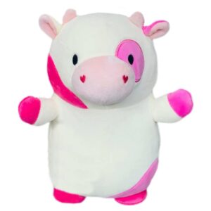 squishmallow official kellytoy hug mees collectible squishy soft plush animal pets (caedyn cow, 10 inch)