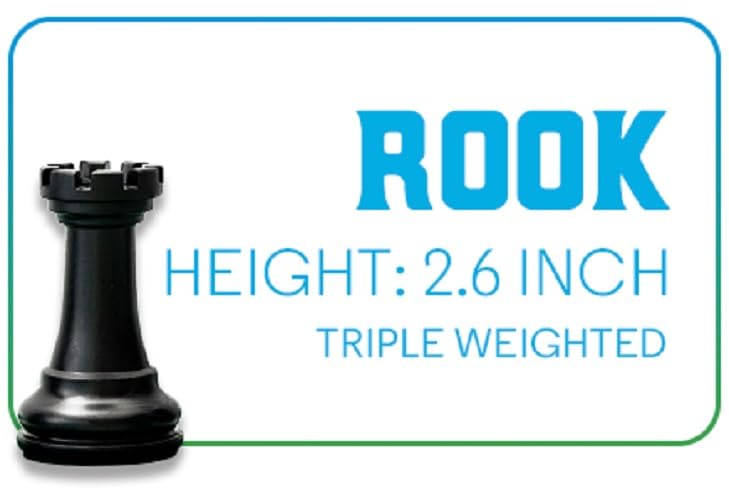 Chess Geeks 3X Triple Weighted Chess Pieces Only - Modern Style - Heavy Weighted Pieces - 32 Pieces + 2 Extra Queens - Total Weight 2.5lb - King 4" Tall